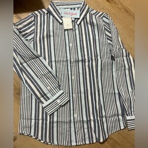 Cat & Jack Blue Striped Multi Colored Button Down NWT!